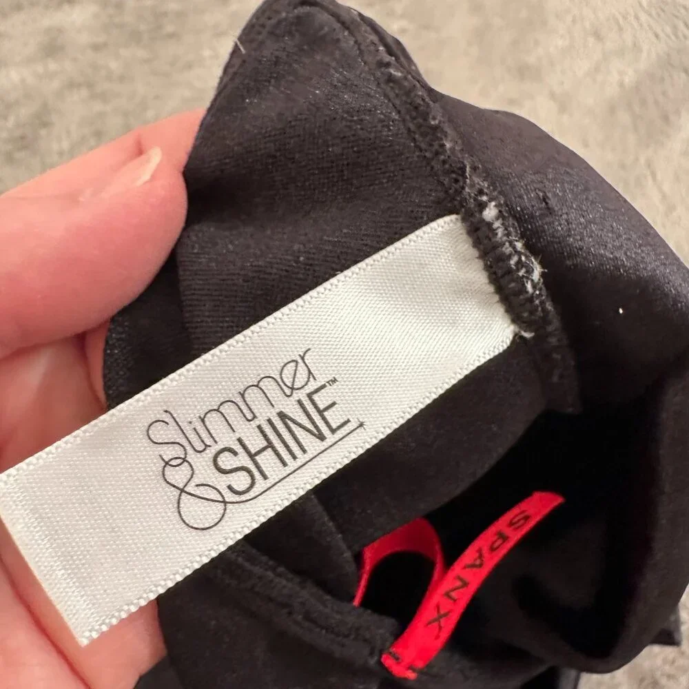 Spanx Slimmer and Shine Strapless Slip Women's MEDIUM Black Shapewear